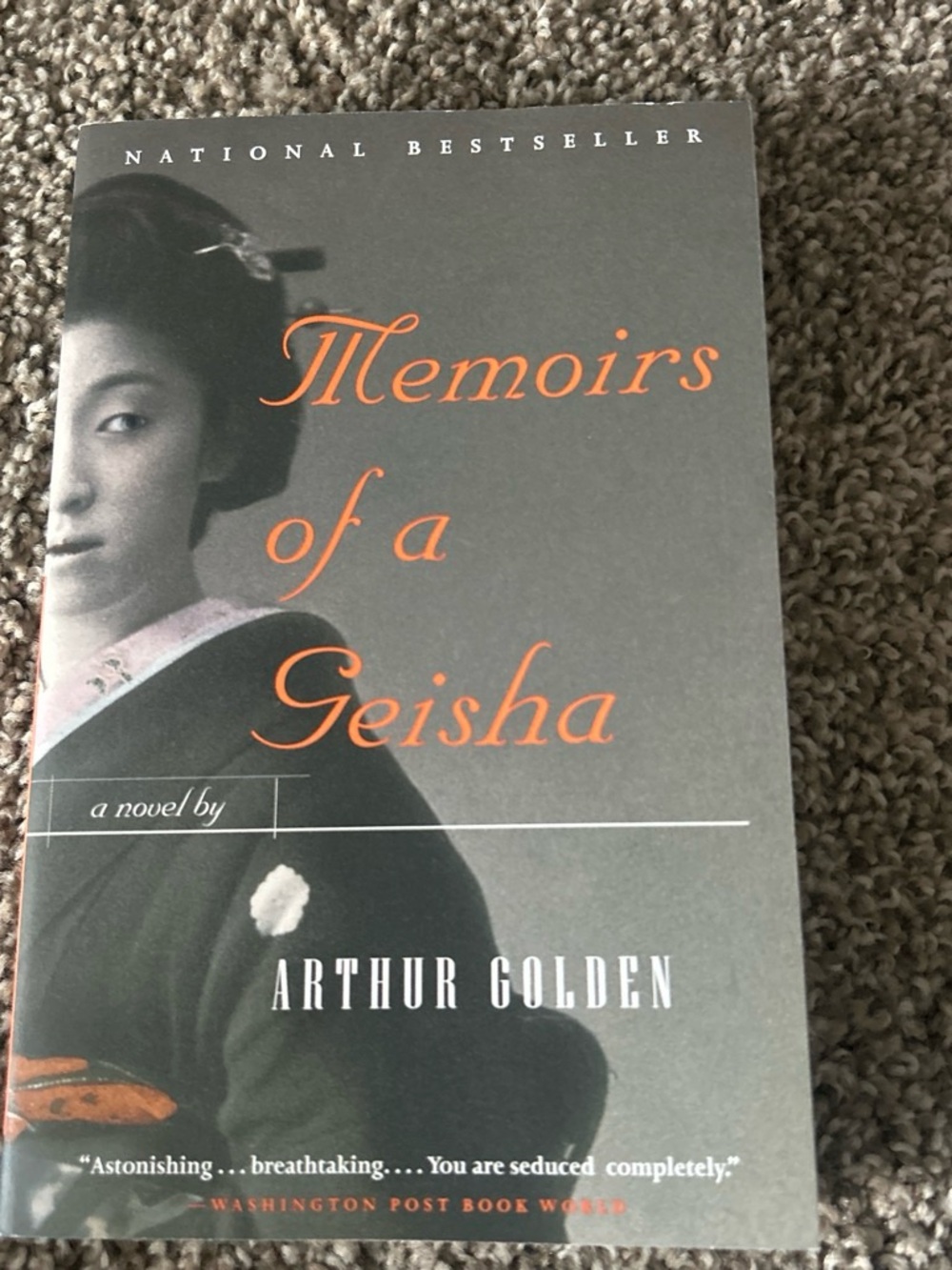 Memoirs of a Geisha by Arthur Golden - Gray & Orange Paperback